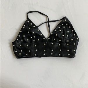 Forever 21 Black Beaded Bra Top